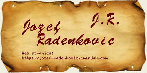 Jožef Radenković vizit kartica